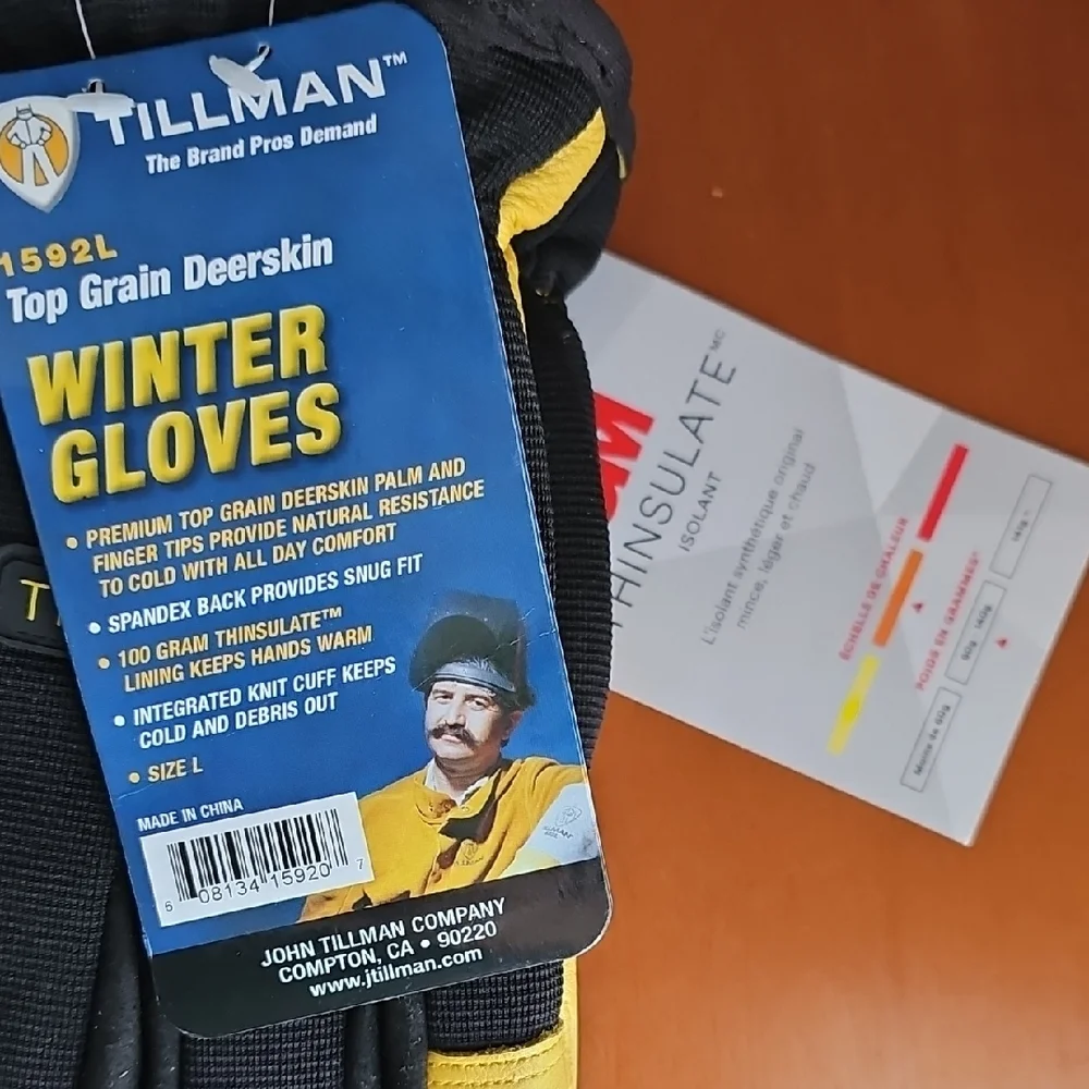 Tillman Top Grain Deerskin Thinsulate Winter Gloves Size Large - Picture 2 of 4